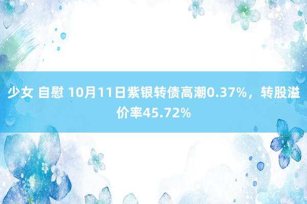 少女 自慰 10月11日紫银转债高潮0.37%，转股溢价率45.72%