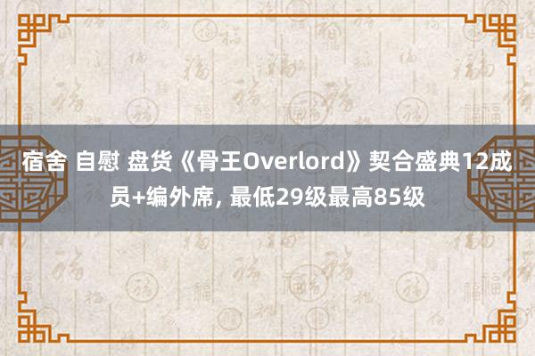 宿舍 自慰 盘货《骨王Overlord》契合盛典12成员+编外席， 最低29级最高85级