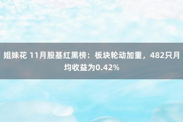 姐妹花 11月股基红黑榜：板块轮动加重，482只月均收益为0.42%