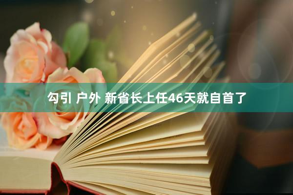 勾引 户外 新省长上任46天就自首了