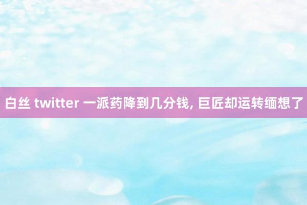 白丝 twitter 一派药降到几分钱， 巨匠却运转缅想了