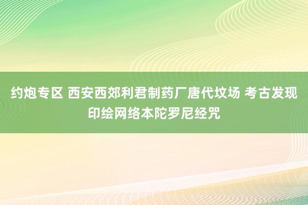 约炮专区 西安西郊利君制药厂唐代坟场 考古发现印绘网络本陀罗尼经咒