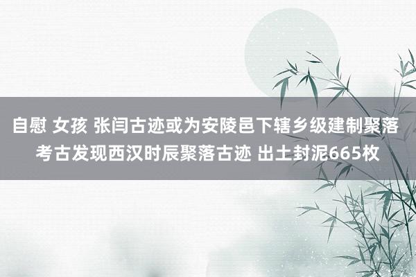 自慰 女孩 张闫古迹或为安陵邑下辖乡级建制聚落 考古发现西汉时辰聚落古迹 出土封泥665枚