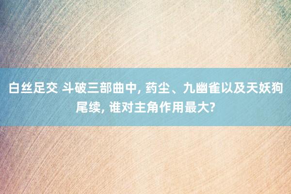 白丝足交 斗破三部曲中， 药尘、九幽雀以及天妖狗尾续， 谁对主角作用最大?